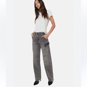 L’Agence Brooklyn High Waist Wide Leg Utility Jeans